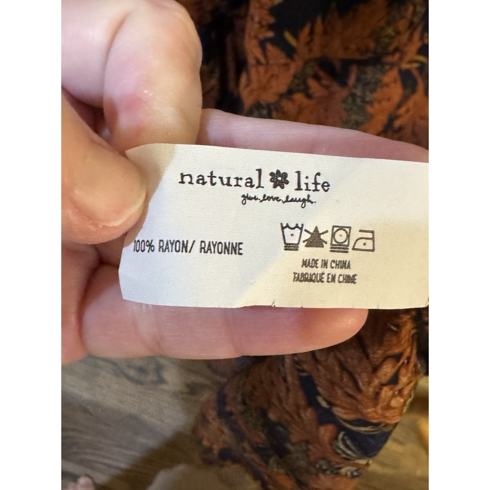 Natural Life Charlotte Boho Dress in Navy/Rust Size Large XL Maxi - Picture 5 of 10